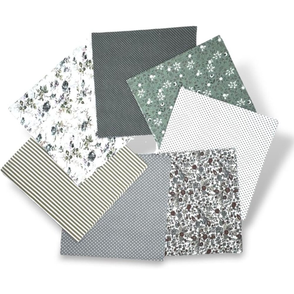 High-Grade Cotton Quilting Fabric Bundle, 100% Cotton Floral Print Patchwork Mat